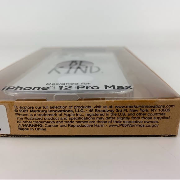 Rae Dunn NWT 'BE KIND' iPhone 12 Pro Max Clear Hard Shell Case - Picture 8 of 8